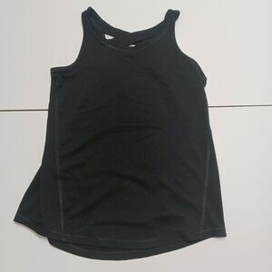 Yogalicious‎ Girls Tank Top Black Razor Back Geometric Criss Cross S 7 8